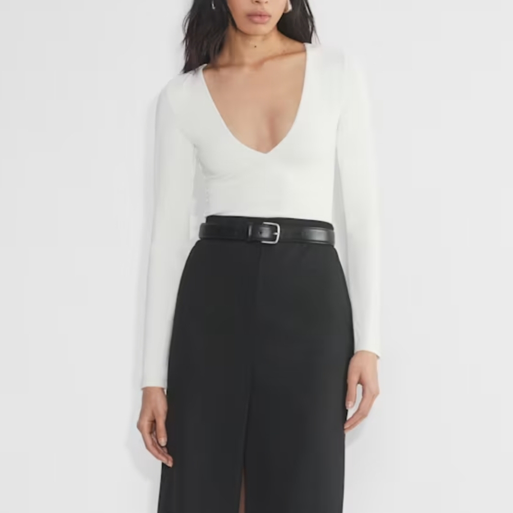 Buttery soft White V-Neck Women's Top